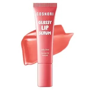 Cosnori Glossy Lip Serum 04 Peach Sugar - Moisturizing Tinted Lip Serum/Balm For Glowy, Juicy Hydrated Lips - 0.33fl.Oz (10ml)