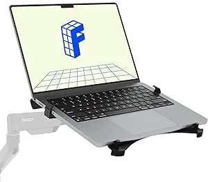 Flexispot Laptop Tray For Monitor Arm, Vesa Mount 75x75&100x100mm, Fits Laptops Up To 17.3in, Notebook Tray With Lockable Clips For Home Office- Black