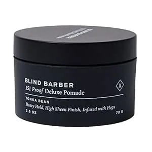 Blind Barber 151 Proof Deluxe Hair Pomade For Men - Water Based Pomade With Hops & Tonka Bean - Heavy Hold & High Shine Finish - Free Of Parabens And Sulfates (2.5 Oz)