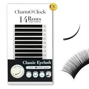 Charmo'Clock Cashmere Volume Lash Extensions Cc Curl 0.03mm Thickness 8-16mm Mixed Length Lash Trays Super Matte Black Individual Eyelash Extensions Professional Salon Supplies(Cc 0.03 8-16mm)