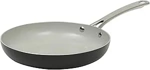 Sur La Table Kitchen Essentials Potluck Porch 10 Inch Deep Frying Pan Skillet Aluminum Pfa Free Ceramic Cookware Chef'S Pan, Omelet Pan - Induction - Black