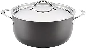 Hestan Titum Fusion 8 Quart Nonstick Stock Pot With Lid, Double Impact Stainless Steel Base & Aluminum Body, Induction Compatible, Made Without Pfoas