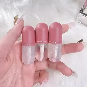 Clear Lip Gloss For Women Color Changing, Hydrating & Moisturizing Shimmer Lipgloss For Women, Glitter Lip Gloss Set, Lip Gloss For Girls, Non-Sticky Plumping Long Lasting Portable, 3pcs