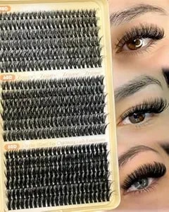 Zegaine Wispy Lash Clusters Natural Eyelash Clusters 432pcs 40d+60d+80d Fluffy Lashes Clusters Wispy Cluster Eyelash Extensions D Curly 10-16mm