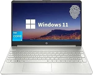 HP Essential Laptop, 15.6" FHD Display, Intel Core i3-1215U, 12GB RAM, 512GB Pcie SSD, Fingerprint Reader, Webcam, Type-C, HDMI, SD Card Reader, Wi-Fi, Windows 11 Home, Silver