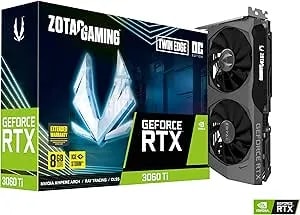 Zotac Gaming Geforce RTX™ 3060 Ti Twin Edge OC LHR 8GB GDDR6 256-Bit 14 Gbps PCIE 4.0 Gaming Graphics Card, Icestorm 2.0 Advanced Cooling, Active Fan Control, Freeze Fan Stop ZT-A30610H-10MLHR