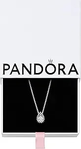 Pandora Timeless Sparkling Pear Halo Collier Necklace - Gift For Her - Sterling Silver With Clear Cubic Zirconia - Adjustable Necklace - Jewelry For Women - With Gift Box - 17.7"