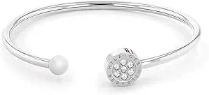 Tommy Hilfiger Women'S Jewelry Open Bangle With Crystals Color: Silver (Model: 2780570)