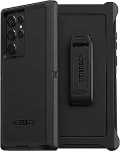 Otterbox Galaxy s22 Ultra Defender Series Case - Black, Rugged & Durable, With Port Protection, Includes Holster Clip Kickstand