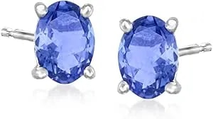 Ross-Simons 1.42 Ct. T.W. Tanzanite Stud Earrings In Sterling Silver