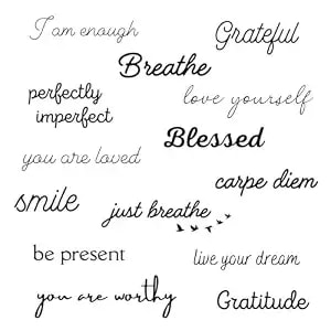 One Grace Blessed Collection - Inspirational And Motivational Words Small Temporary Tattoos - Realistic Long Lasting Waterproof Black Mini Tattoos For Women And Men