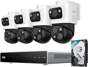 Eufy Security 4k Nvr Security Camera System s4 Max, Poe Wired, 24/7 Recording, Triple Lens Bullet-Ptz Cam, 360° Ptz, Up To 16ch, Cross-Cam Tracking, 8× Auto Zoom, Smart Video Search, 2tb Hdd