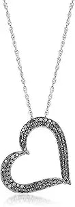 Ross-Simons 0.50 Ct. T.W. Black Diamond Heart Pendant Necklace In Sterling Silver