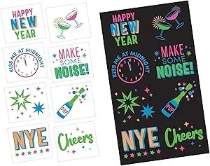 Nye Glow-In-The-Dark Temporary Tattoos - Assorted - 1 Sheet
