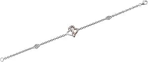 Harley-Davidson Women'S White & Rose Gold Bling Infinity Hearts Bracelet, Silver