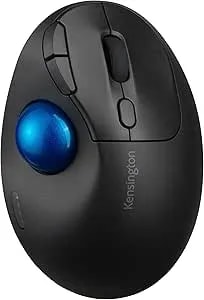 Kensington TB450 Wireless Trackball Mouse, Bluetooth LE & 2.4GHz Connection, 4 DPI Options, Connect Up To 3 Devices (K72194WW), Black-Blue