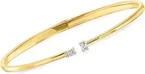 Ross-Simons 0.25 Ct. T.W. Lab-Grown Diamond Cuff Bracelet In 18kt Gold Over Sterling. 7 Inches