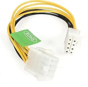 Startech.Com Eps 8 Pin Power Extension Cable - Power Extension Cable - 8 Pin eps12v (F) To 8 Pin eps12v (M) - 7.9 In - eps8ext,Yellow