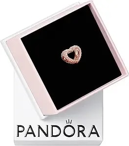 Pandora Beaded Open Heart Charm - Bracelet Charm For Pandora Moments Bracelets - 14k Rose Gold - Gift For Her - Jewelry For Women With Gift Box