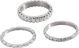 Alex And Ani Ribbed Stacking Ring Set Of 3