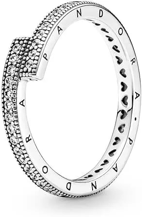 Pandora Sparkling Overlapping Ring, 925 Sterling Silver, Size: Eur-58, Us-8.5 - 199491c01-58