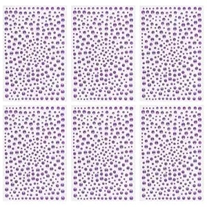 Totelux 1950pcs Purple Face Gems 3/4/5/6mm Round Rhinestones Face Jewels Stickers Crystal Body Eye Temporary Tattoo For Women Makeup Festive Party Costume Cosplay Mermaid Accessories