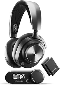 Steelseries Arctis Nova Pro Wireless Multi-System Gaming Headset - Premium Hi-Fi Drivers - Active Noise Cancellation - Infinity Power System - Clearcast Gen 2 Mic - PC, PS5, PS4, Switch, Mobile