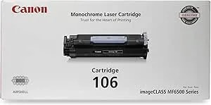 Canon Genuine Toner, Cartridge 106 Black (0264B001), 1 Pack, For Canon Imageclass MF6530, MF6540, MF6550, MF6560, MF6560cx, MF6580, MF6580cx, MF6590, MF6595, MF6595cx Laser Printer