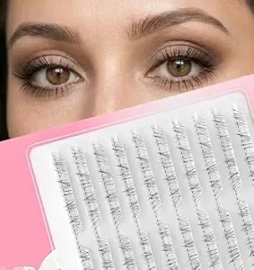 Lower Lash Clusters, 80pcs Bottom Lashes Clusters 5-7mm, Clear Band C-Curl Lower Individual Lash Extensions For Everyday Looks (Black)