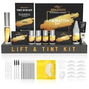 Lash Lift Kit Black Color Upgraded Brow Lamination Kit Easy For Beginner And Professional Salon-Quality Eyelash Perm Kit Safe Effective Results Salon & Diy Use （Black)