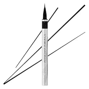 Physicians Formula Eye Booster Super Slim Liquid Eyeliner, Waterproof Precision With A Lash-Boosting Complex, Natural Finish, & Sensitive Skin Approved, Cruelty-Free & Vegan -Ultra Black