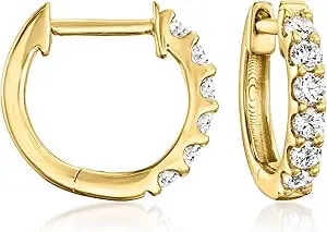 Ross-Simons 0.25 Ct. T.W. Lab-Grown Diamond Hoop Earrings In 18kt Gold Over Sterling