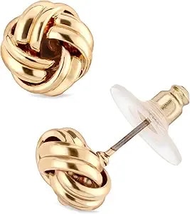 Anne Klein Women'S Pierced Earrings Knot Stud, Gold, One Size