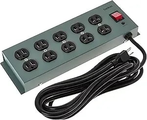 Belkin Power Strip Surge Protector - 10 Ac Multiple Outlets, 15 Ft Long Heavy-Duty Metal Extension Cord With Wall Mount Holes For Home, Office, Travel, Computer Desktop, Laptop & Phone Charging - 5pk