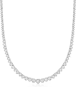 Ross-Simons 5.00 Ct. T.W. Graduated Lab-Grown Diamond Tennis Necklace In Sterling Silver