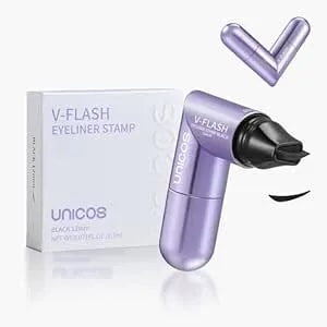 Unicos Winged Eyeliner Stamp - 90° Ergonomic Cat Eye Makeup Tool With Dual-Sided L/R Symmetry, Waterproof & Smudge-Proof Liquid Eye Liner Pen, 2.1ml High Capacity, Long Lasting Finish, 12mm