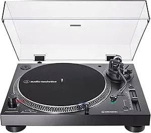 Audio-Technica AT-LP120XUSB-BK Direct-Drive Turntable (Analog & USB), Fully Manual, Hi-Fi, 3 Speed, Convert Vinyl To Digital, Anti-Skate And Variable Pitch Control, Black