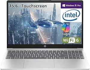 Hp Touchscreen Laptop For Students, School & Home Study, 15.6" Display, Intel i3-1315u, 16gb Ram, 512gb Ssd, 500gb External Hdd, Fast Charge, Copilot Ai, Wifi 6, Windows 11 Home, Pale Silver