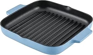 Kitchenaid Enameled Cast Iron Square Grill And Roasting Pan, 11 Inch - Blue Velvet