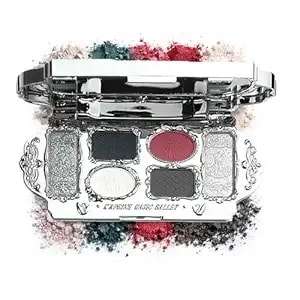 K'Apeine Black Red Eyeshadow Palette, 6colors Eye Shades With 4 Matte + 2 Shimmer Silver Makeup Palette High Pigment Blendable Eye Shadow Long Lasting Makeup Set For Women Daily, Party-02#