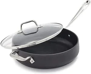 All-Clad ha1 Hard Anodized Nonstick Sauté Pan 4 Quart Induction Oven Broiler Safe 500f Pots And Pans, Cookware Black