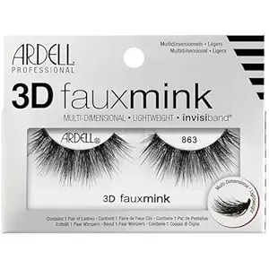Ardell 3d Faux Mink Lashes 863 – Multi-Dimensional Lashes Natural Look Wispy Finish With Invisiband, 1 Pair