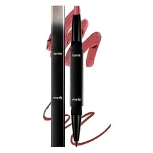 2 In 1 Matte Lip Liner And Lipstick Doubel Head Lipsticks Longwear Lipliner Pencil, Matte Lipstick Women'S Lip Makeup Rosy Brown