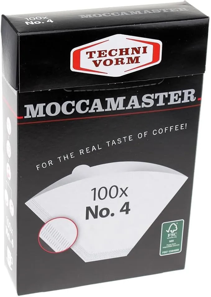 Technivorm Moccamaster #4 White Paper Filters, 100-Count Per Box