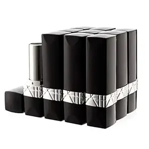 Allwon 10pcs Black Empty Lipstick Tubes Diy Lip Balm Container (Rectangle Tube)