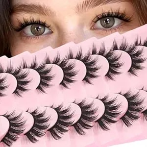 Losha Lashes Fluffy Manga Lashes 8d Volume Spiky Anime False Eyelashes 8 Pairs Soft Asian Eye Lashes Pack (Pop)