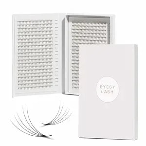 Eyesy Lash 1200 Easy Promade Fans - 5d 0.07 Curl C Mixed Lengths 8-16mm - Ultra Speed 40 Lines Eyelash Trays Volume Premade Lash Fans Handmade Pre Made Eyelash Extensions Fluffy Soft Pointy Base