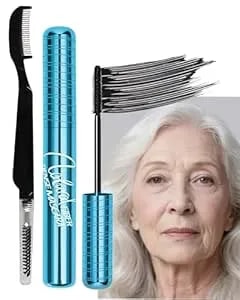 Mascara For Older Women 60 Plus,Waterproof Mascara For Seniors With Thinning Lashes, Volumizing Hypoallergenic Black Mascaras Volume And Length For Sensitive Eyes, Smudge-Proof Long Lasting