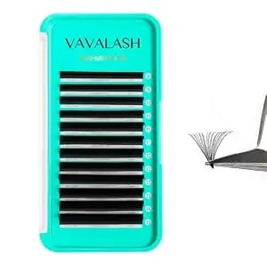 Vavalash Cashmere Easy Fan Lashes 0.03 0.05 0.07 C/Cc/D/Dd Volume Lash Extensions 8mm-20mm Matte Black Self Fanning Eyelash Extensiones, Professional Supplies For Lash Artists (C-0.03,13-20mm)