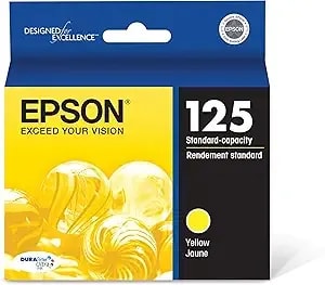 Epson 125 Durabrite Ultra Ink Standard Capacity Yellow Cartridge (t125420) Works With Stylus Nx-125, 127, 130, 230, 420, 530, 625, Workforce Wf-320, 323, 325, 520